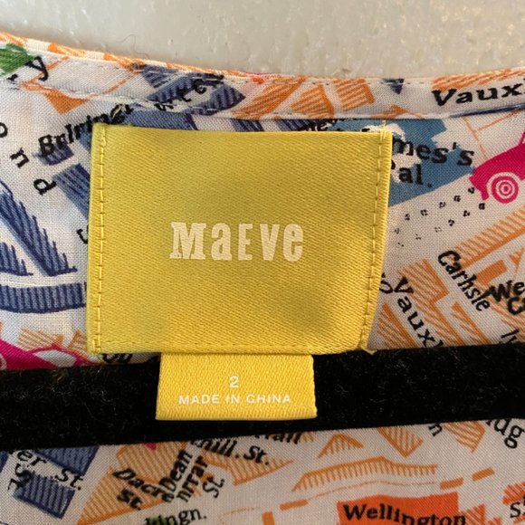 Anthropologie Maeve Cartography Button Down Top with Split Back Hem Size… - Picture 6 of 8